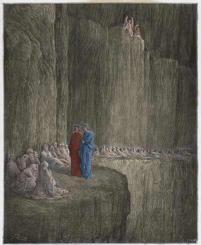 Purgatorio, Canto 13: Sapia cleanses his guilty life (illustration from The Divine Comedy) by Gustave after Dore